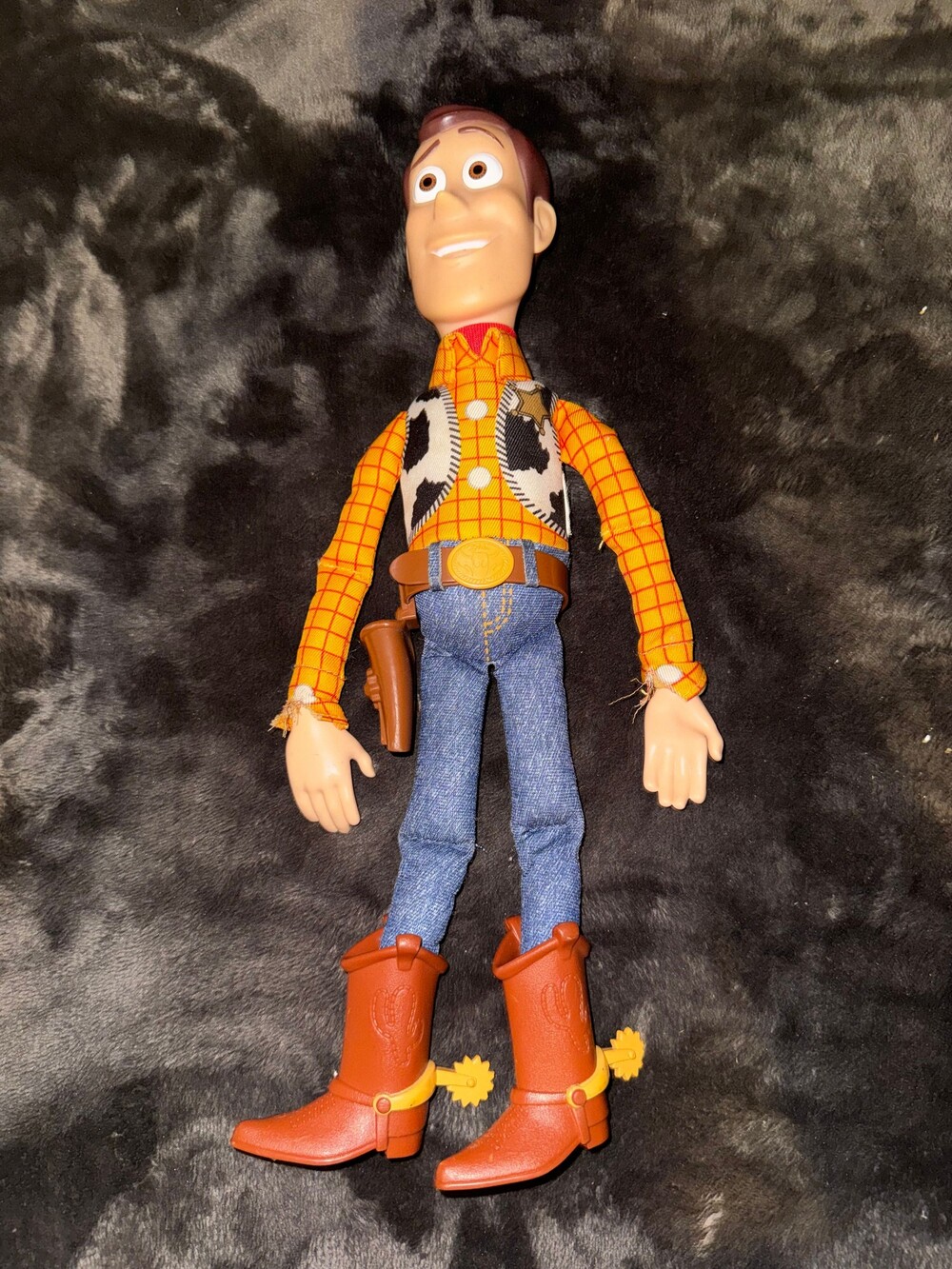 Sheriff Woody Toy Story Pull-String Talking Doll Orange Shirt Cow-Print Vest
